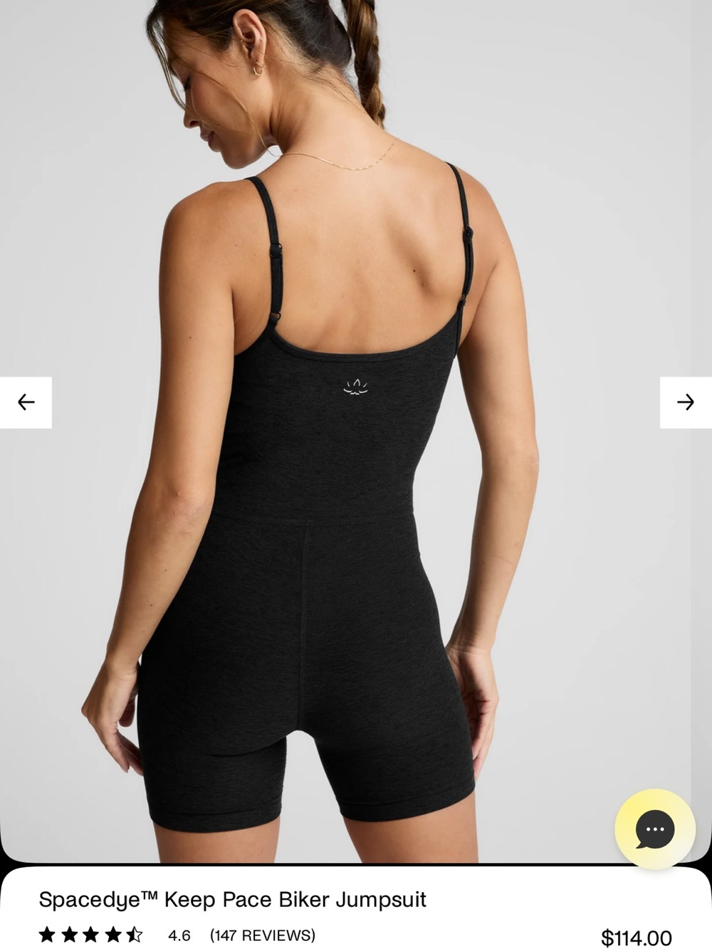 Beyond Yoga Black Spacedye Biker Jumpsuit
